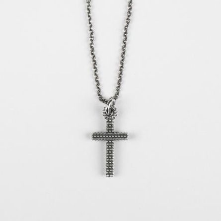 Necklace with small dotted cross pendant F040