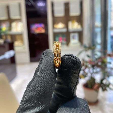 18kt rose gold chain ring diamonds RFJewels