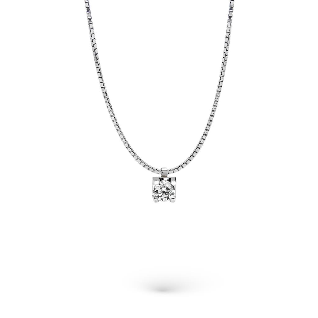 Girocollo punto luce oro bianco diamante 0,18ct Mirco Visconti