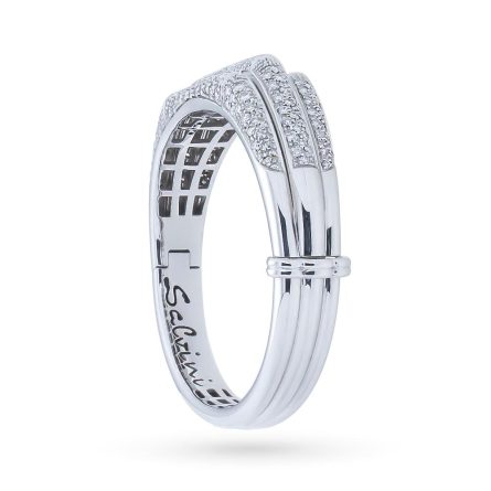Bracciale Salvini oro bianco manetta pavè diamanti 4,21ct