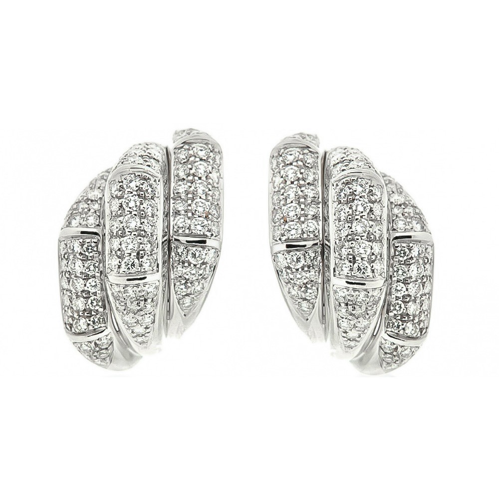 Pendientes Salvini oro blanco banda pavè diamantes 3.03ct