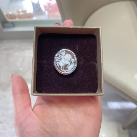 Anillo Genova Cameo San Giorgio Drago plata talla 16-23