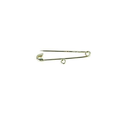 18kt gold safety pin with 35mm long ring