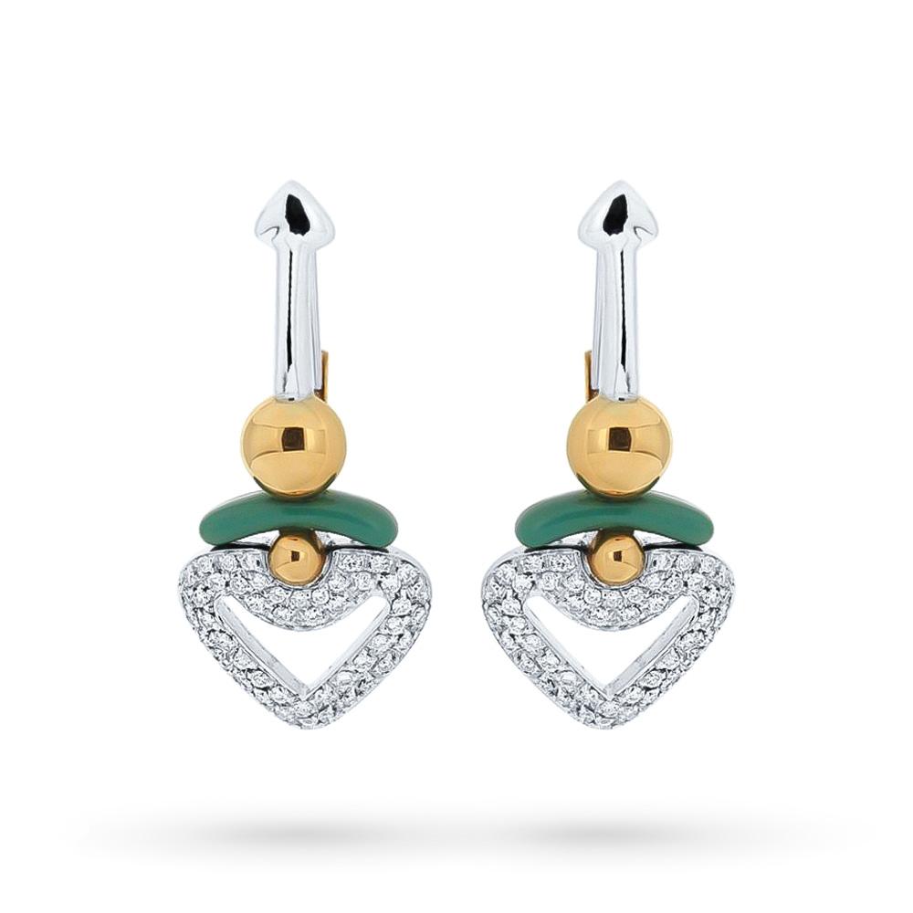 Orecchini Nouvelle Bague oro smalti diamanti 0,66ct