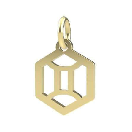 18kt yellow gold Gemini Zodiac pendant Dedie