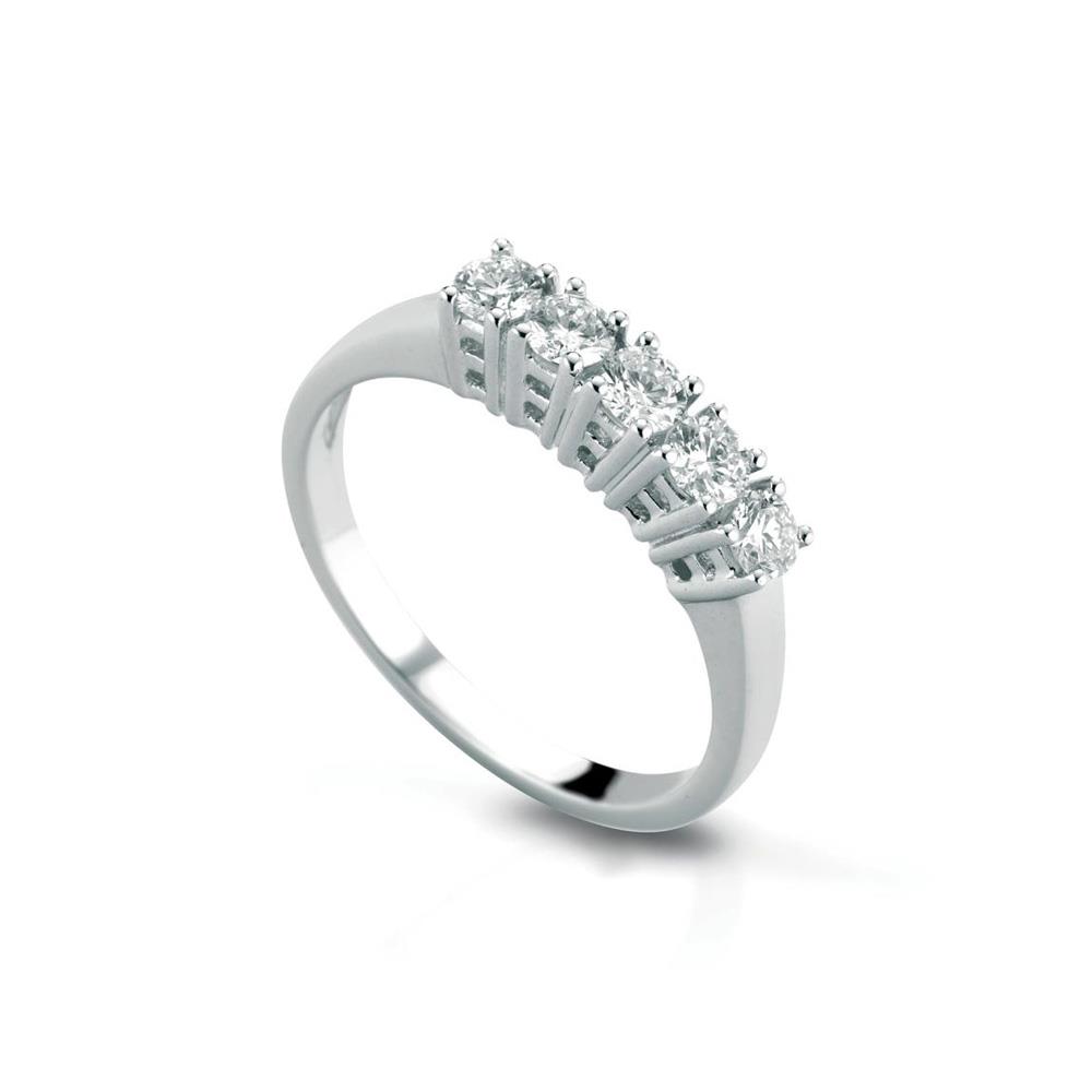 Anello riviera in oro bianco 18kt con diamanti da 0,15 a 0,35ct
