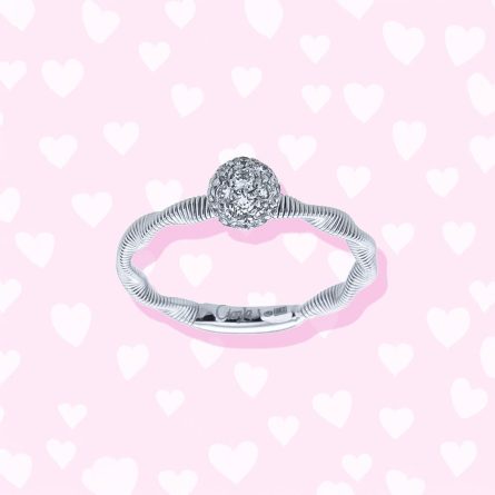 Anello oro bianco 18kt con diamanti brillanti 0,35ct