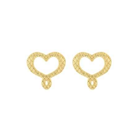Pendientes lóbulo corazón mamá textura 2,2 cm