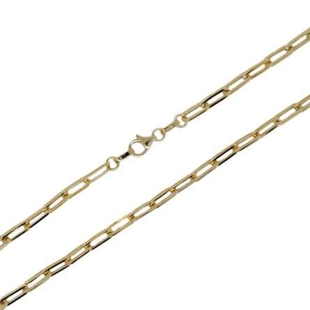 Cadena con eslabones ovalados brillantes de 4 mm de ancho y 45 cm de largo.