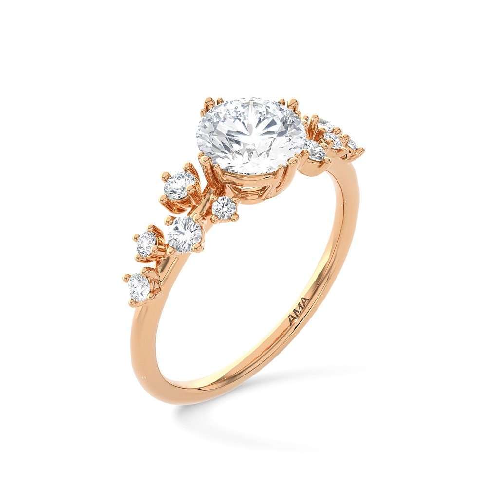 Rose gold ring with ~1.3 carats of Lab-Grown diamonds