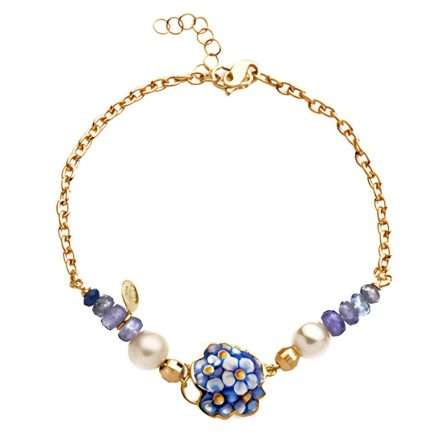 Gabriella Rivalta forget-me-not bracelet pearls sapphires