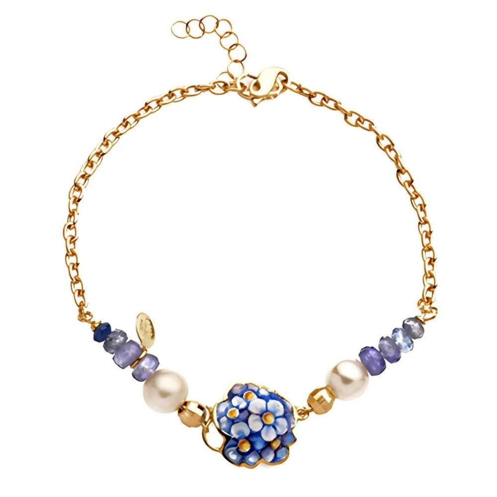 Gabriella Rivalta forget-me-not bracelet pearls sapphires