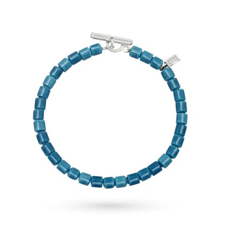 Pulsera Edoardo Mariani cristal de Murano turquesa plata