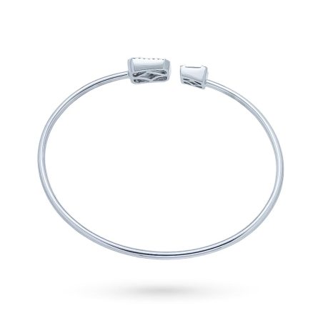 Bracciale rigido sottile filo oro bianco diamanti 0,89ct