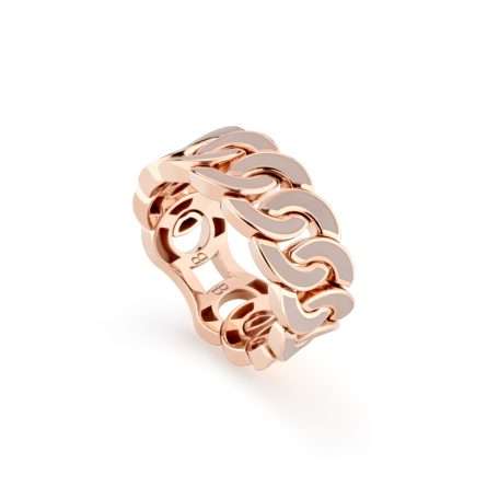 Anello Buonocore Noon oro rosa 18kt smalto tortora