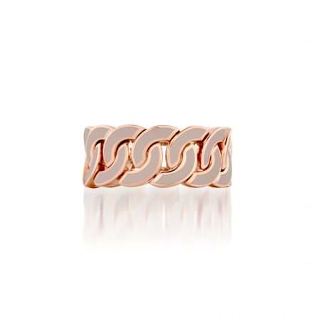 Anello Buonocore Noon oro rosa 18kt smalto tortora