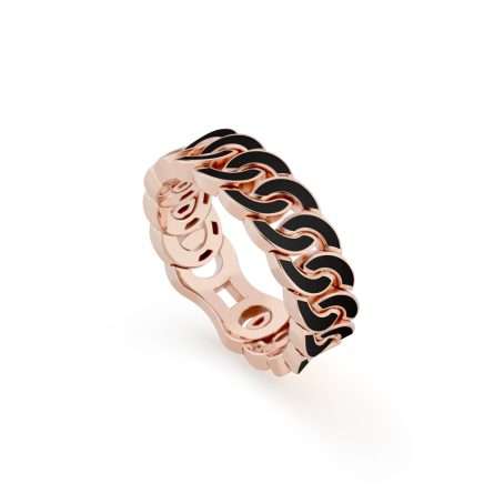 Buonocore Noon slim ring 18kt rose gold black enamel