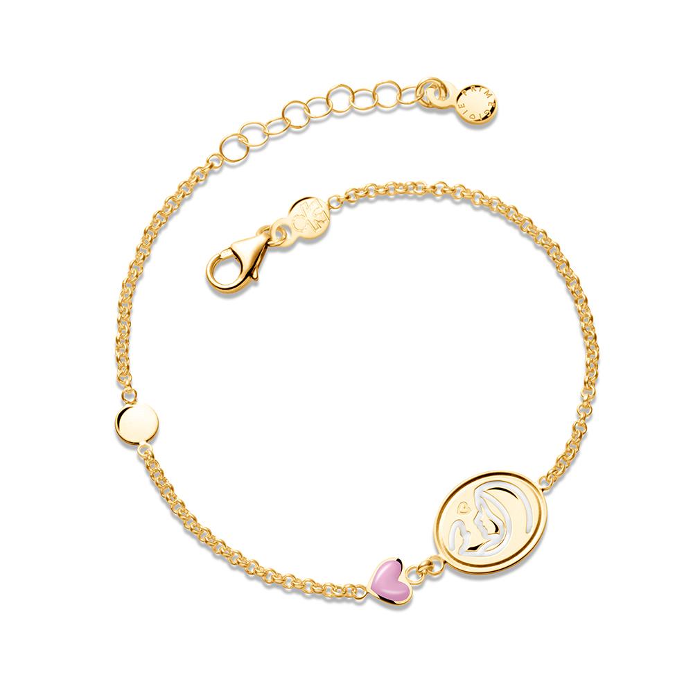 Bracciale leBebé PMG085 Proteggimi Madonnina cuore oro giallo