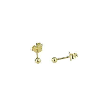 18kt Gold Earrings with 3mm Polished Sphere