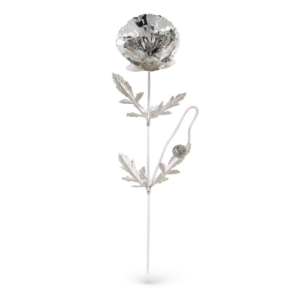 Poppyflower ornament in 925 sterling silver 23,5cm