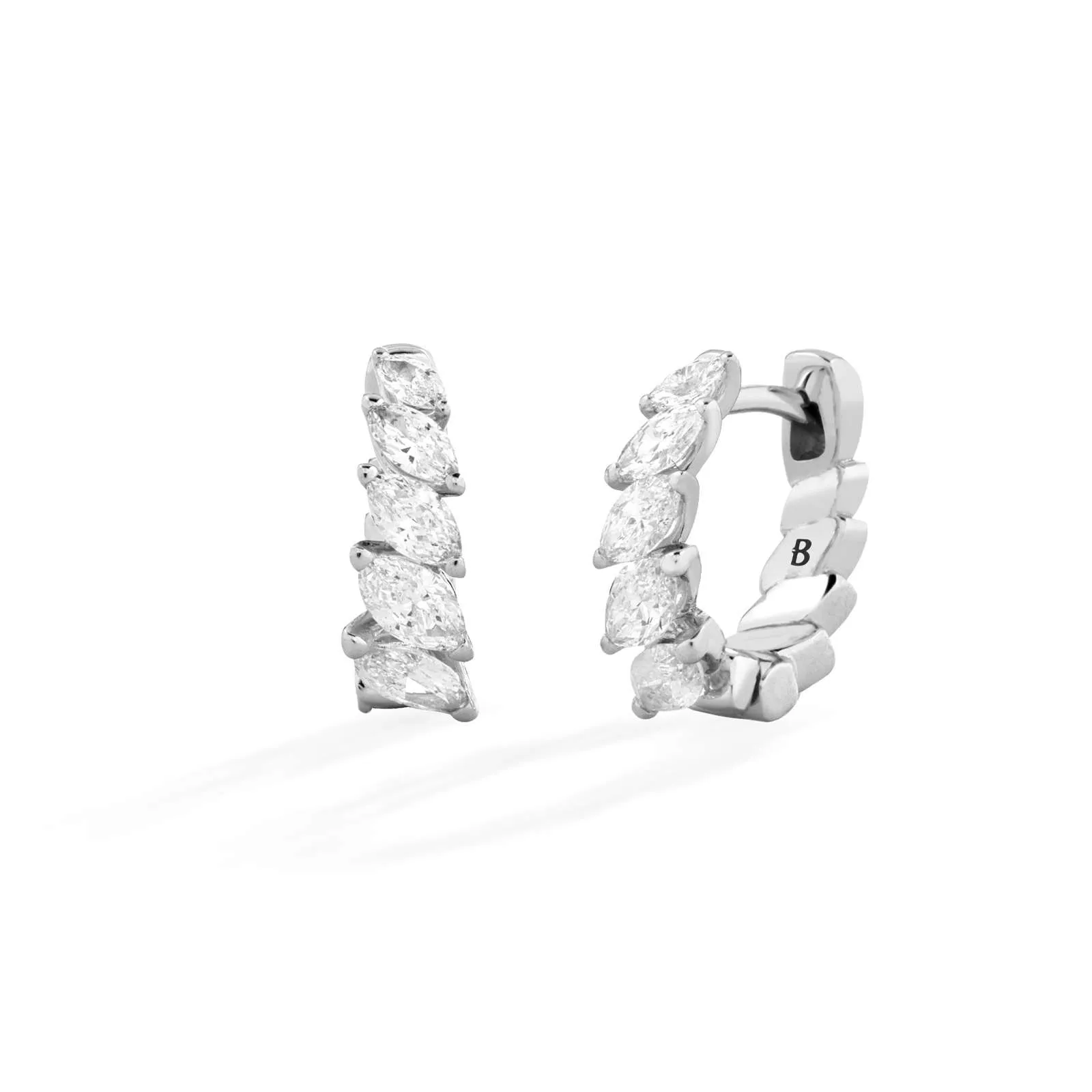 Orecchini Buonocore oro bianco diamanti scalati 0,73ct