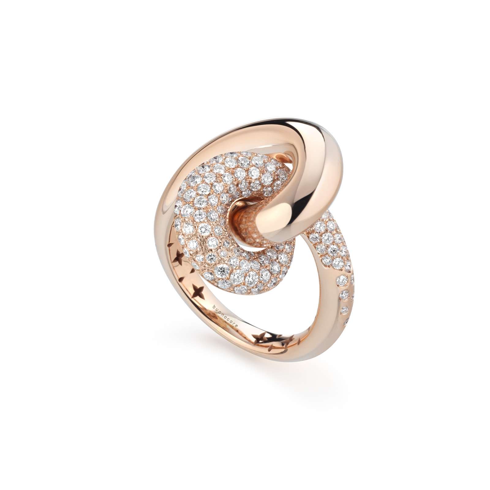 Anello Buonocore Loopy oro rosa nodo diamanti 1,05ct
