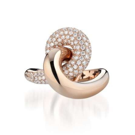 Anello Buonocore Loopy oro rosa nodo diamanti 1,05ct