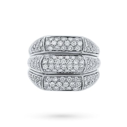 Anello Salvini oro bianco fascia pavè diamanti 1,60ct