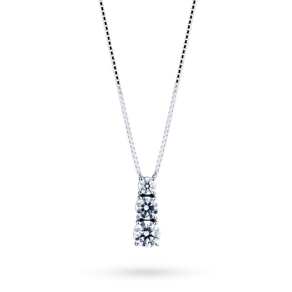 Girocollo oro bianco trilogy diamanti 0,33ct Mirco Visconti