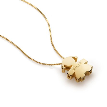 leBebé LBB919 18kt yellow gold girl silhouette necklace