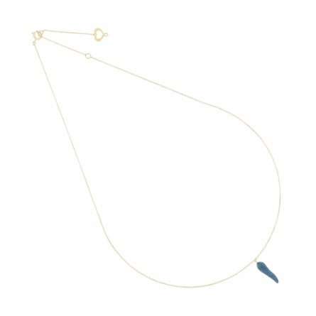 Collar Maman et Sophie de oro amarillo con colgante de polvo de diamantes azules