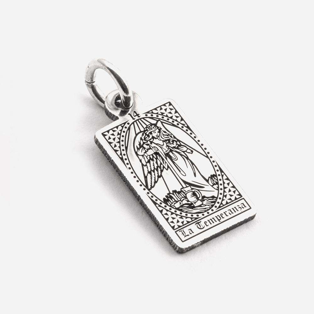Temperance Tarot Card Pendant in 925 Silver