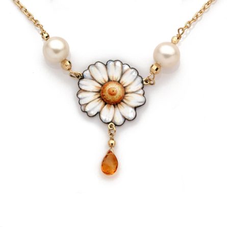 Collar de margaritas Gabriella Rivalta en oro amarillo de 18 kt