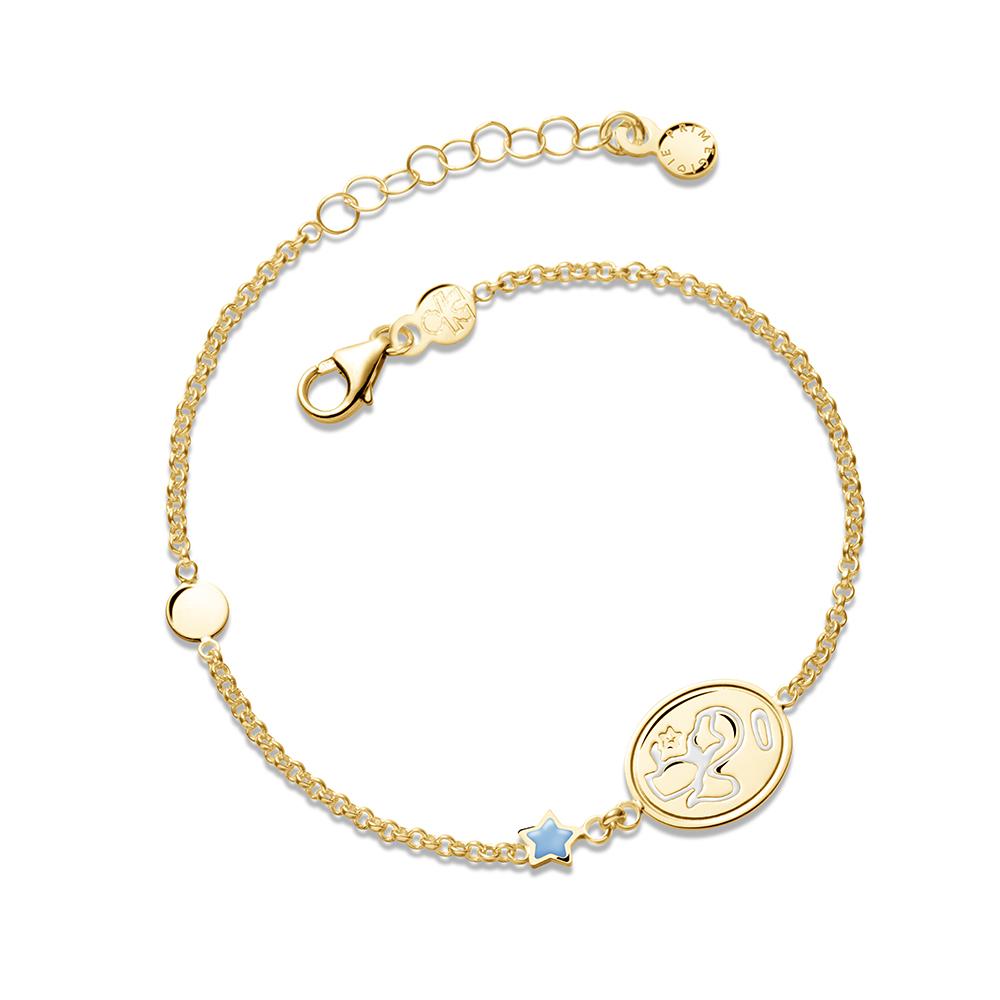Bracciale leBebé PMG088 Proteggimi Angioletto stella oro giallo