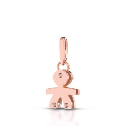 Collana leBebé LBB453 sagoma bimbo mini oro rosa diamanti ct 0,11