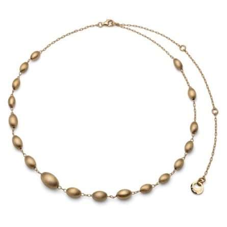 Gold-plated silver necklace with thin chain and pearls