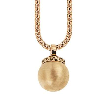 Rose gold chain with satin-finish pendant sphere 45 cm