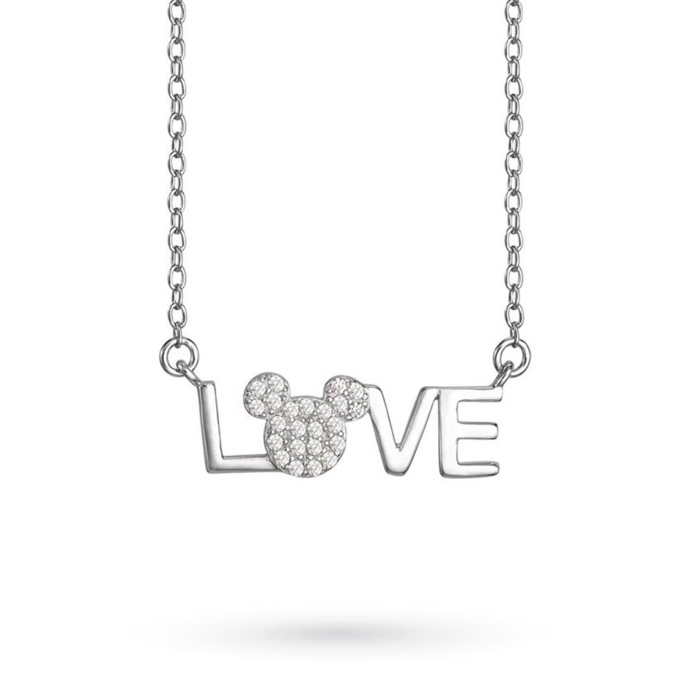 Collar infantil Disney LOVE Plata Cristales blancos
