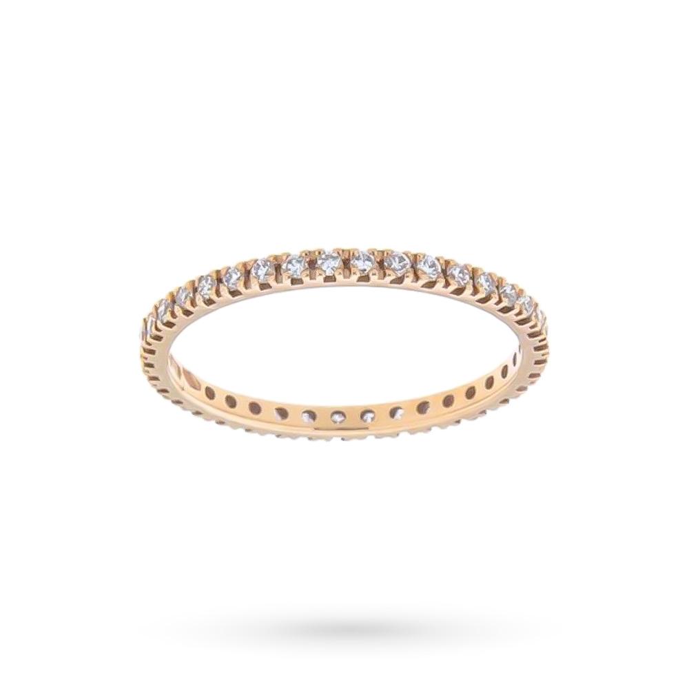 Anello fedina eternity oro rosa diamanti 0,32ct