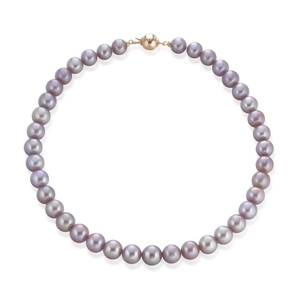 Pink pearl necklace and rose gold ball clasp