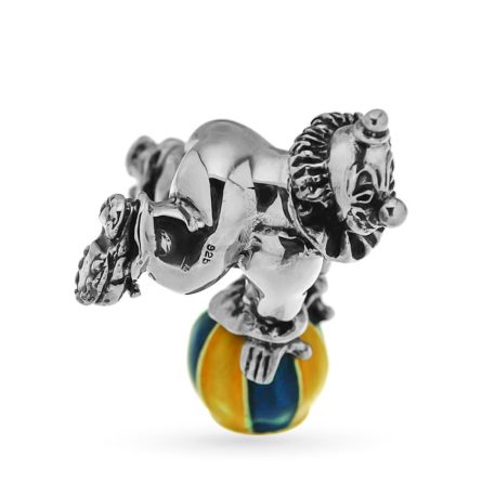 Payaso sobre bola Adorno mediano Esmalte de plata 925