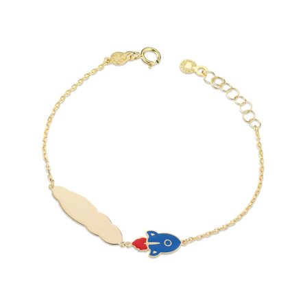 Bracciale leBebé PMG142 Primegioie razzo targhetta nuvoletta oro giallo