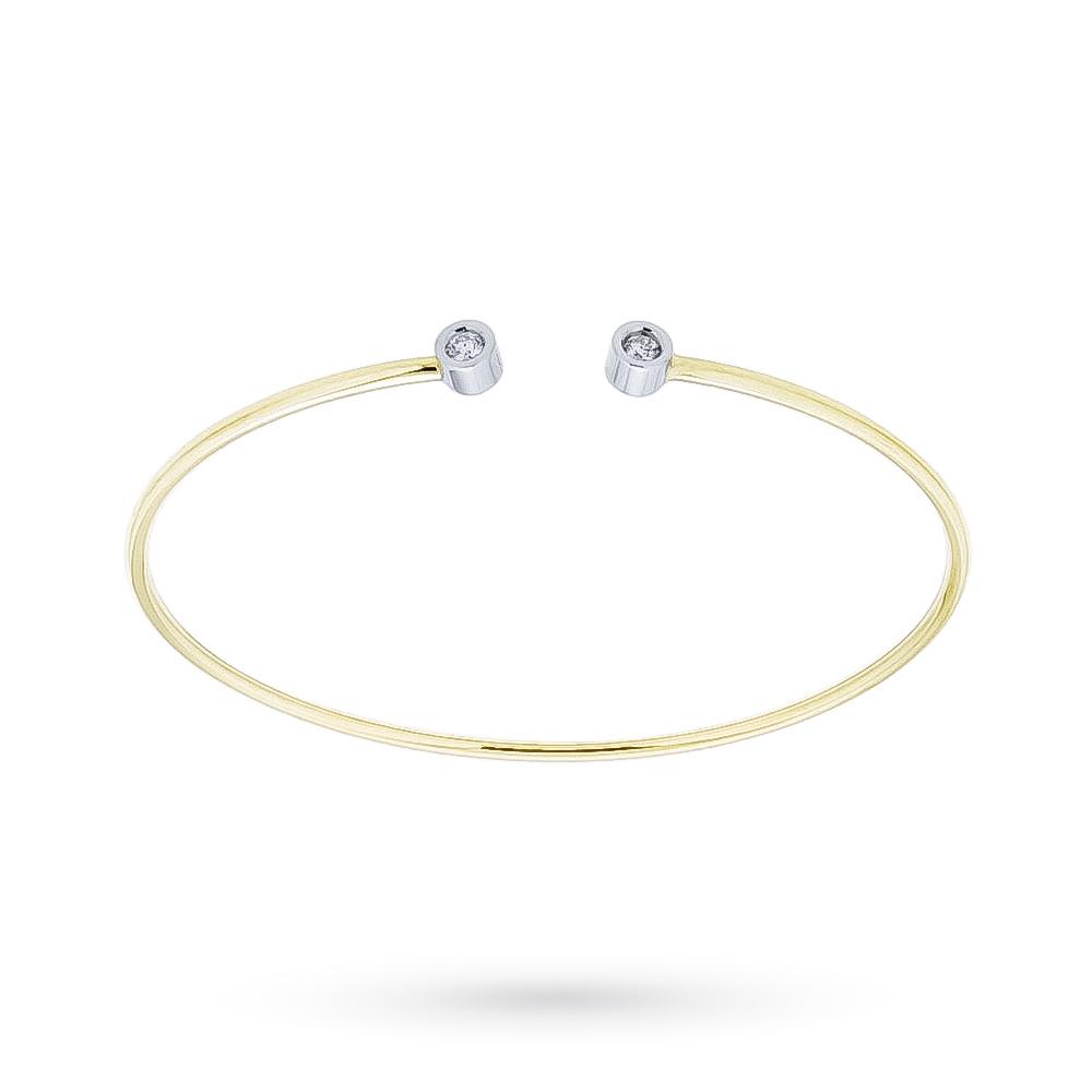 Pulsera fina de hilo de oro amarillo con diamantes de 0,10ct