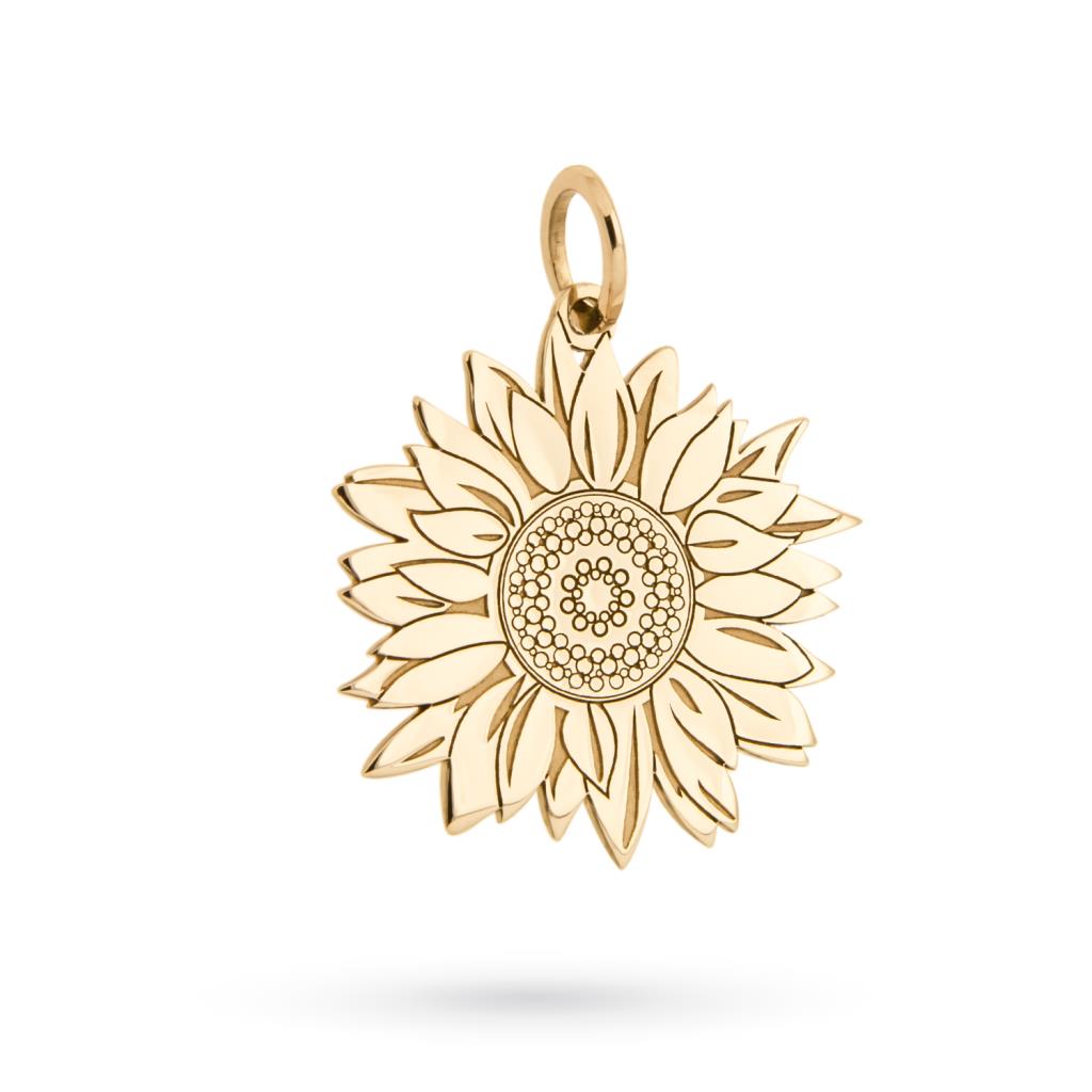 Colgante de girasol en oro amarillo de 9 kt
