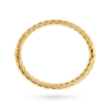 Bracciale ovale manetta oro giallo 18kt onde