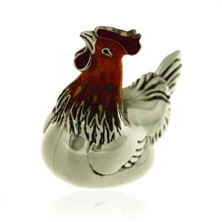 Gallina grande soprammobile argento 925 smalto