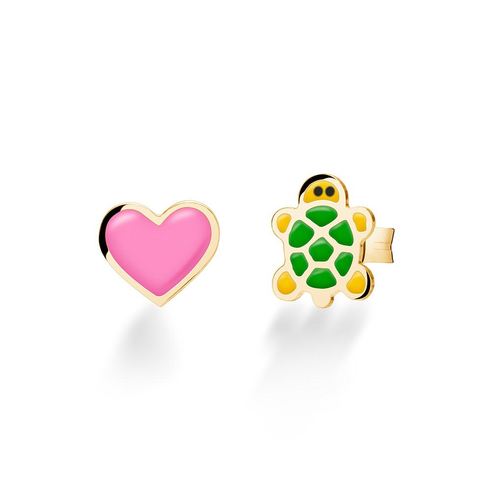 Orecchini leBebe PMG052 Primegioie Cuore Tartaruga oro giallo