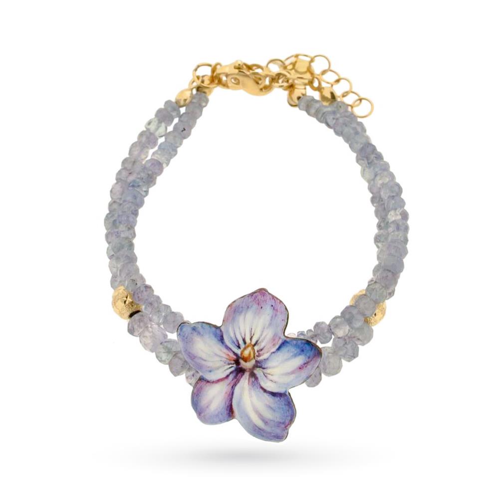 Pulsera Gabriella Rivalta Viola con esmalte de cuarzo azul