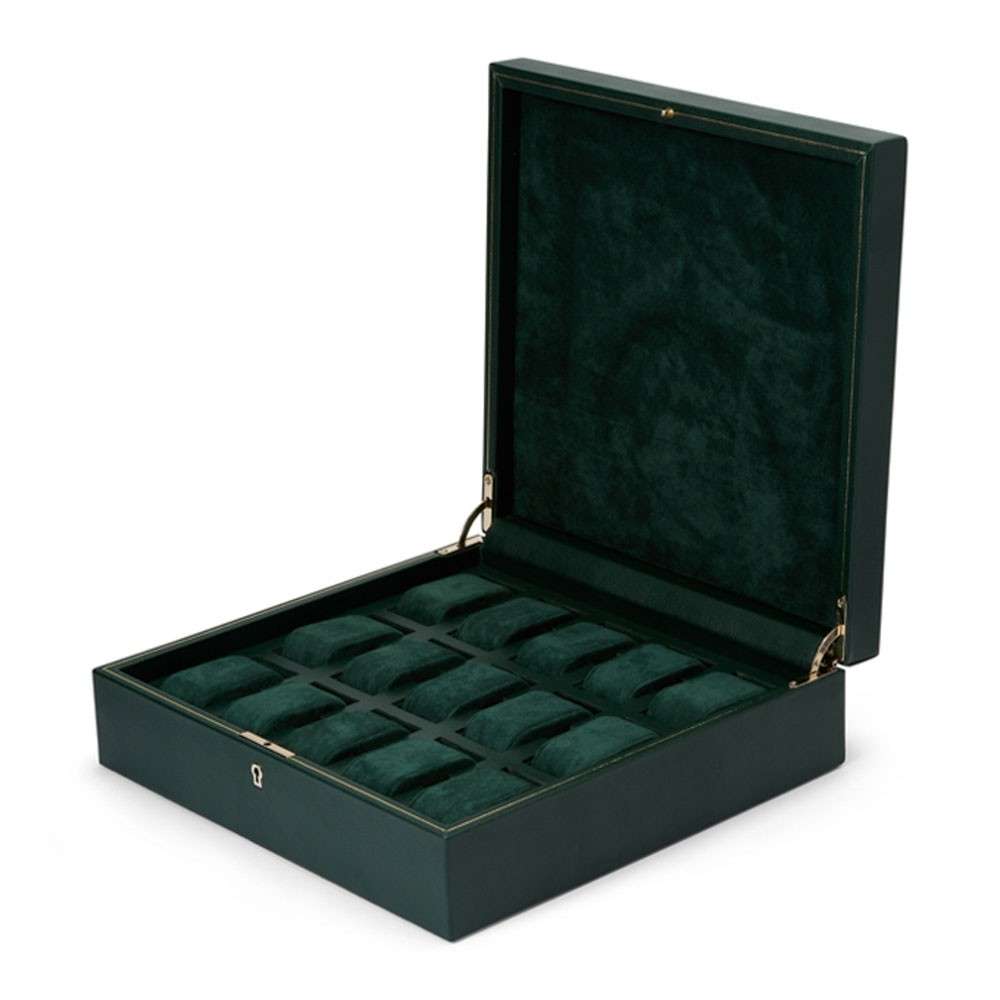 Wolf Caja para relojes de 15 piezas - Verde