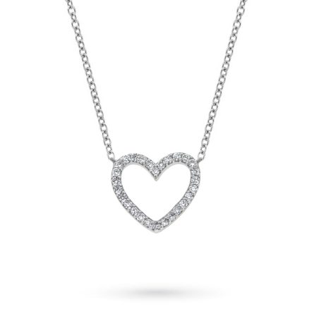 Girocollo cuore in oro bianco con diamanti 0,20ct
